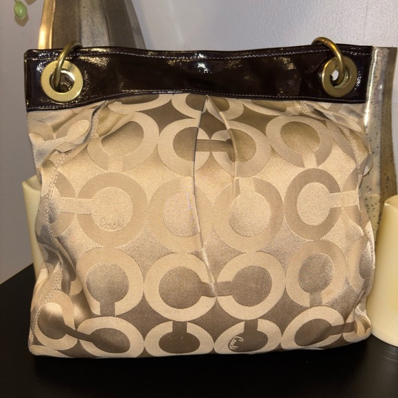 Coach Tan and Brown with Gold Hardware, Two Way, Shoulder Bag - Picture 9 of 10